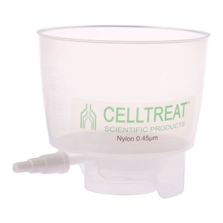 Celltreat Scientific Products CELLTREAT 500mL PP Bottle Top Filter, Nylon Filter, 0.45m, 90mm, Non-Sterile, 12/PK 229735